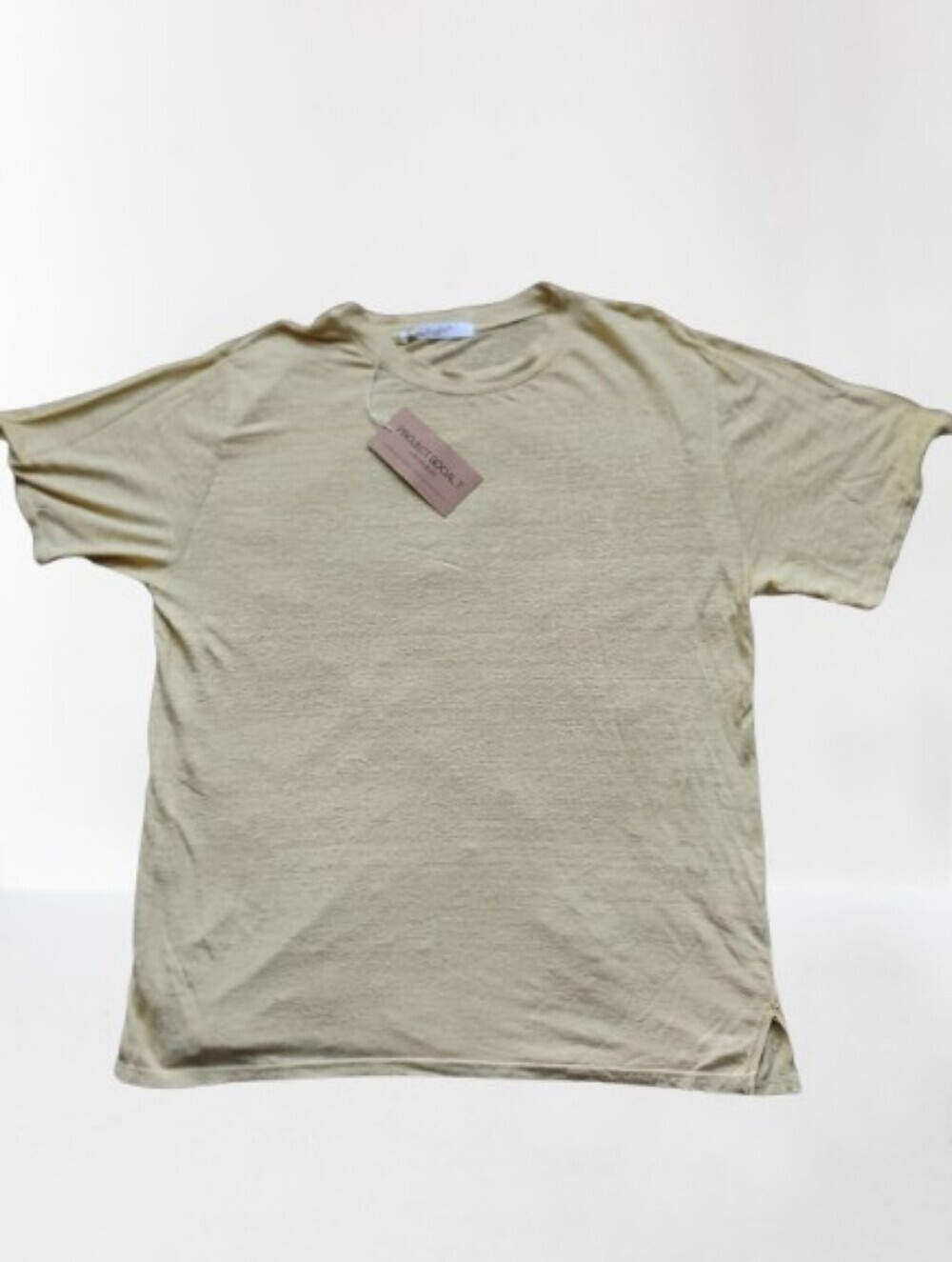 NWT Project Social T Linen Tee Butter Yellow Relaxed Boho Coastal M
